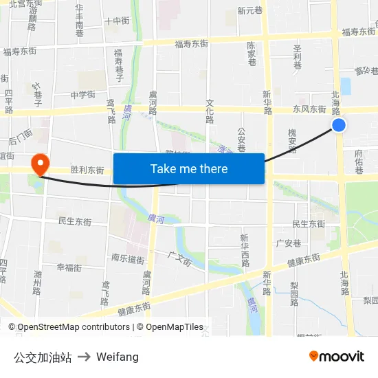 Public Transport Gas Station to Weifang map