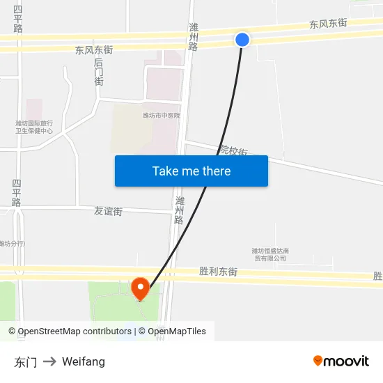 东门 to Weifang map