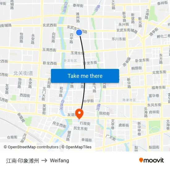 Jiangnan Impression Weizhou to Weifang map