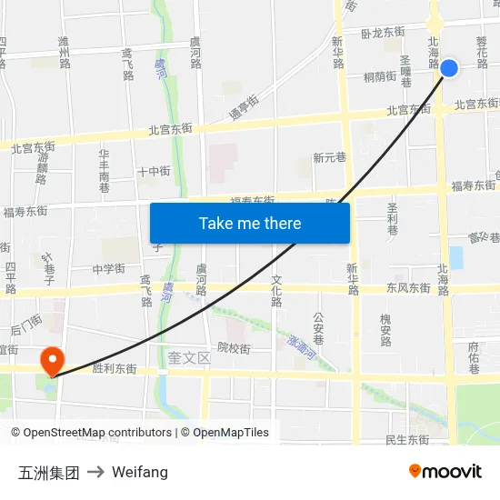 五洲集团 to Weifang map