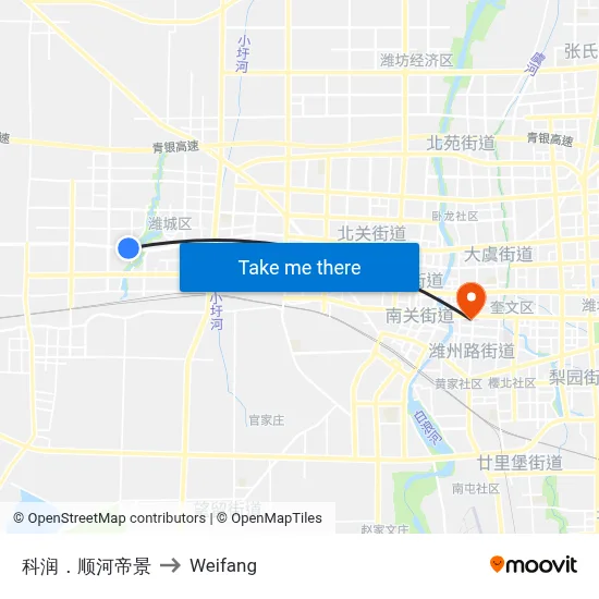 科润．顺河帝景 to Weifang map