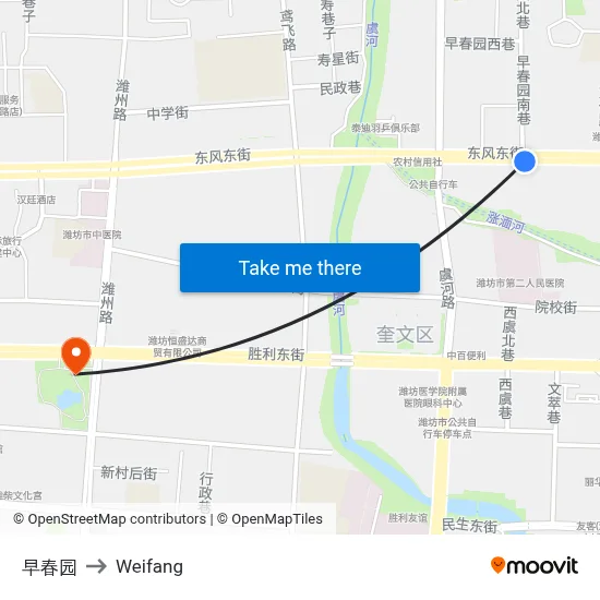 Early Spring Garden to Weifang map