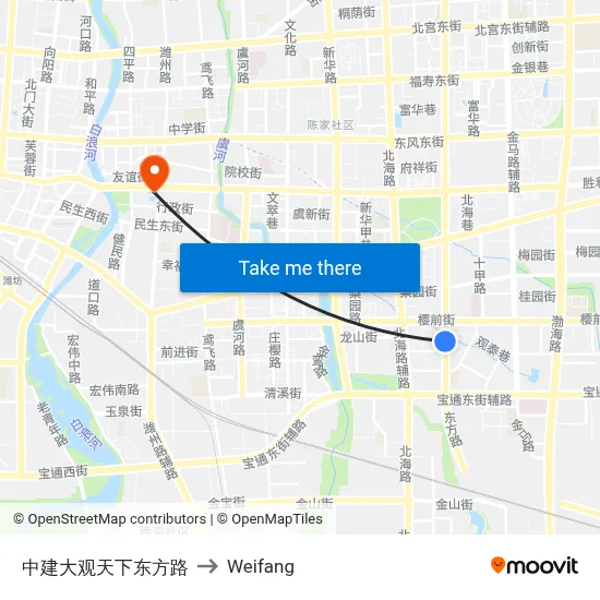 中建大观天下东方路 to Weifang map