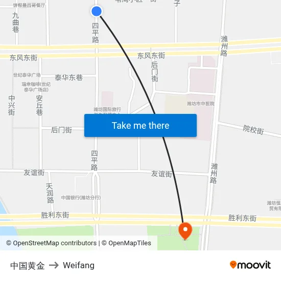 China Gold to Weifang map