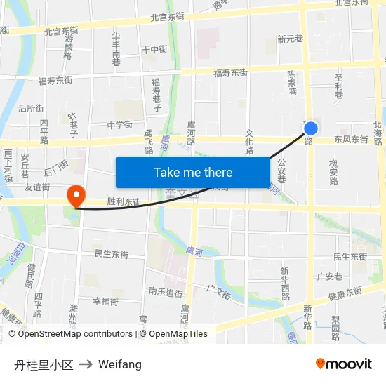 丹桂里小区 to Weifang map