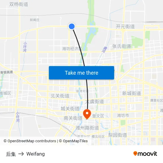 后集 to Weifang map