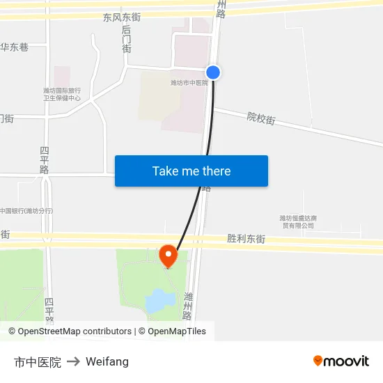 市中医院 to Weifang map