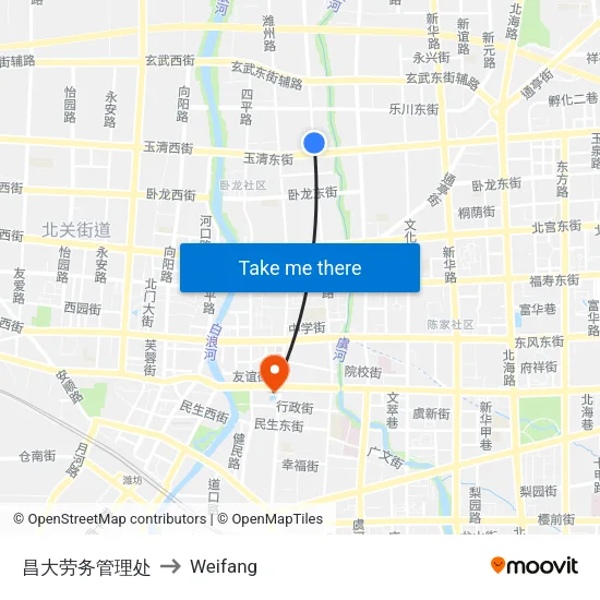 昌大劳务管理处 to Weifang map