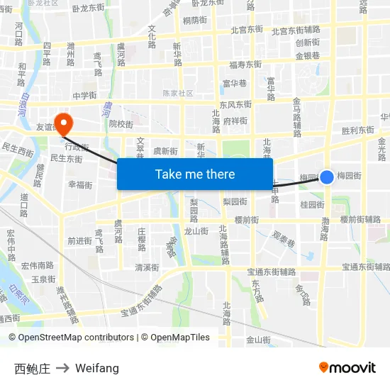 西鲍庄 to Weifang map