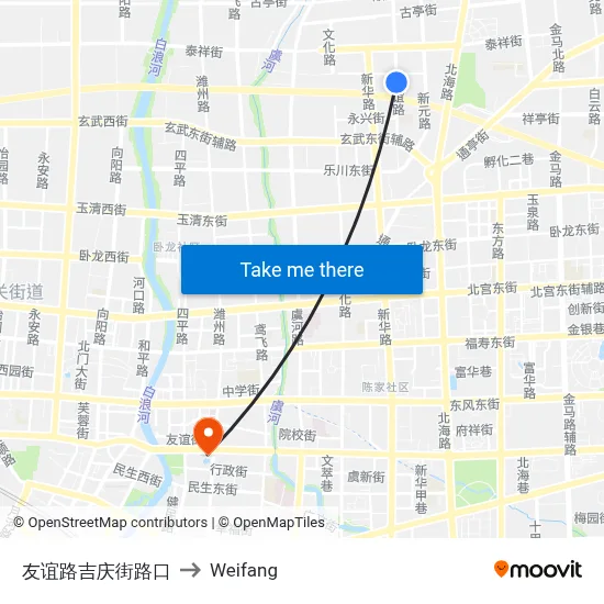 友谊路吉庆街路口 to Weifang map