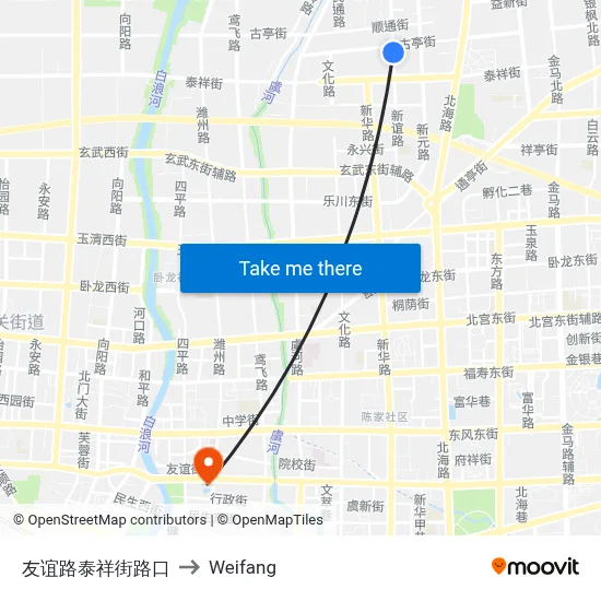 Youyi Road-Taixiang Street Intersection to Weifang map