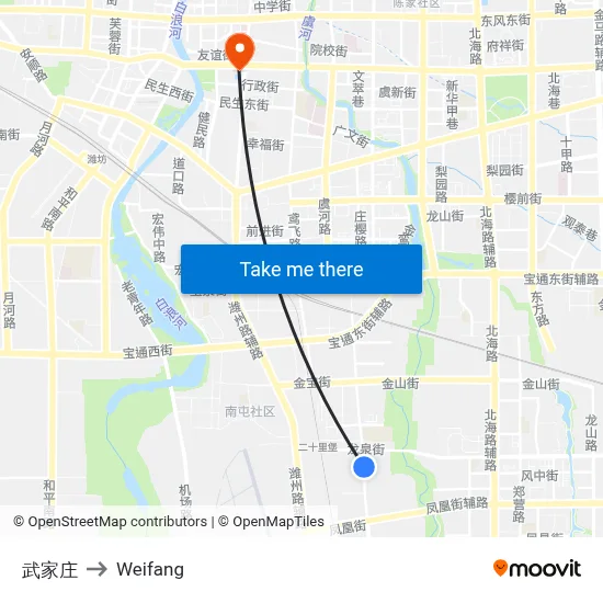 武家庄 to Weifang map