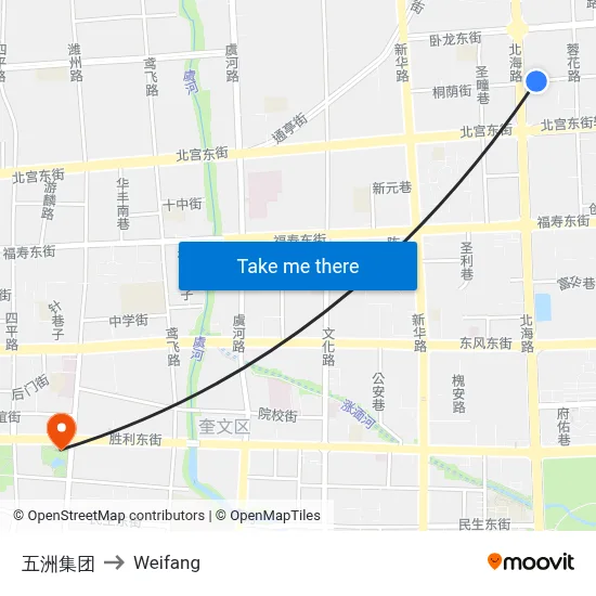 五洲集团 to Weifang map