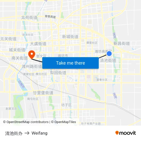 清池街办 to Weifang map