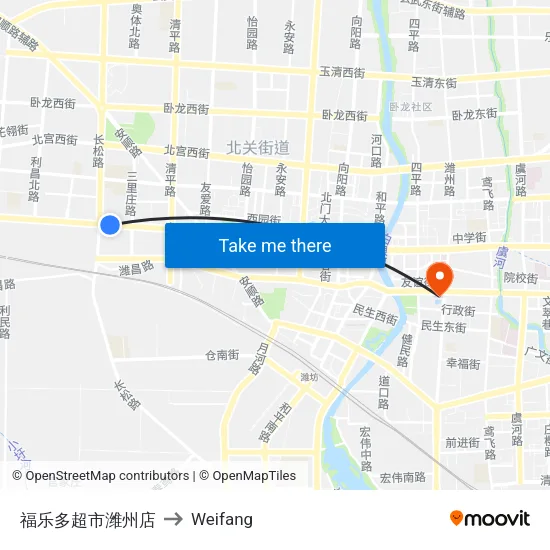 福乐多超市潍州店 to Weifang map