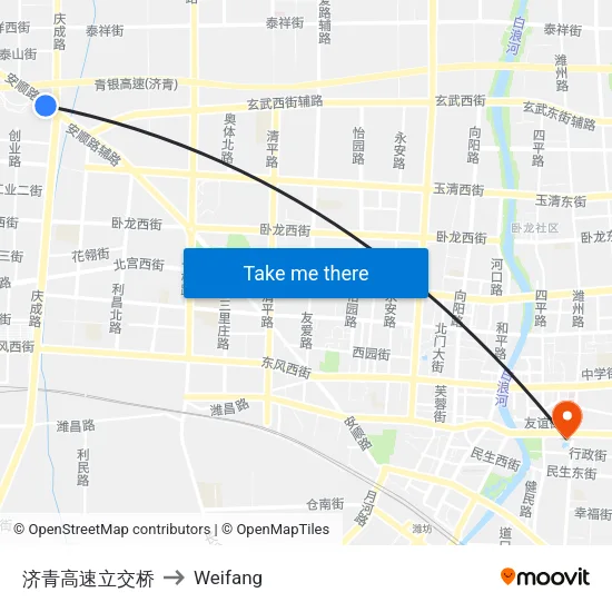 济青高速立交桥 to Weifang map