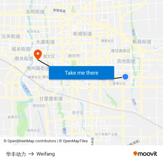 华丰动力 to Weifang map