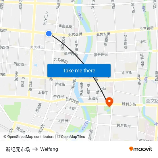 New Era Market to Weifang map