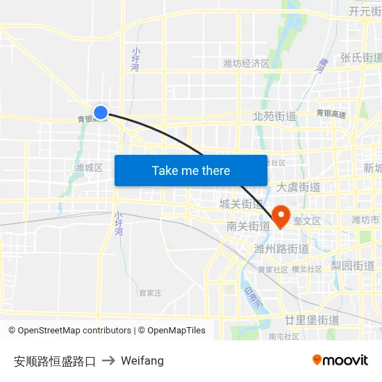 Anshun Rd-Hengsheng Rd Junction to Weifang map