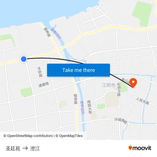 圣廷苑 to 澄江 map