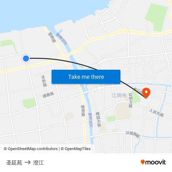 圣廷苑 to 澄江 map