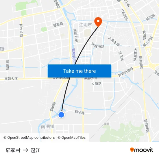 郭家村 to 澄江 map