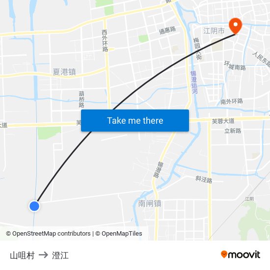 山咀村 to 澄江 map