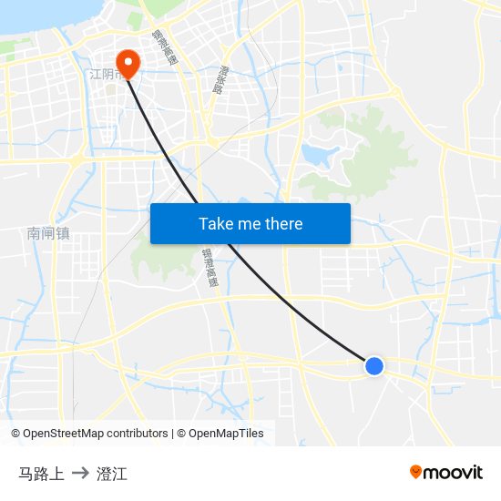 马路上 to 澄江 map