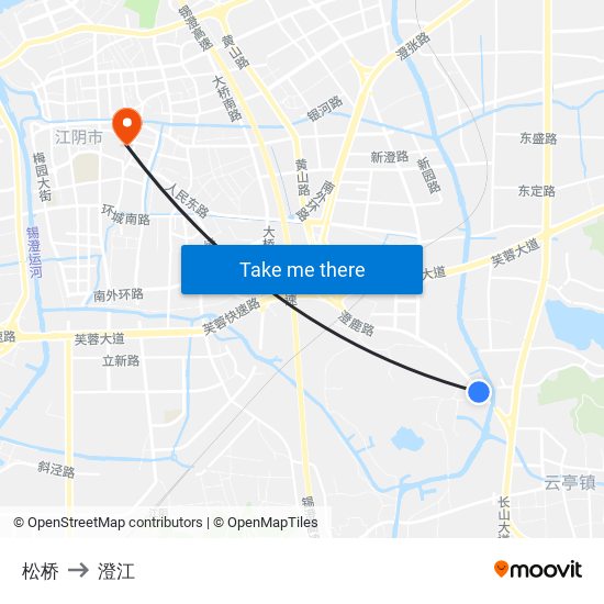 松桥 to 澄江 map