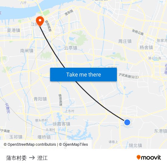 蒲市村委 to 澄江 map