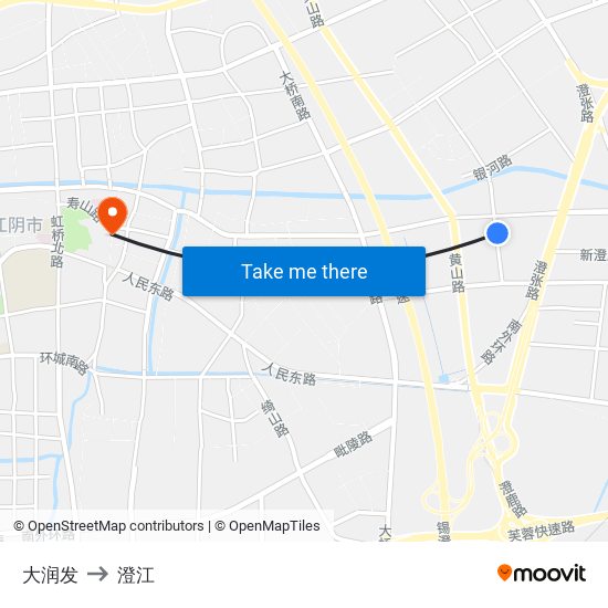 大润发 to 澄江 map