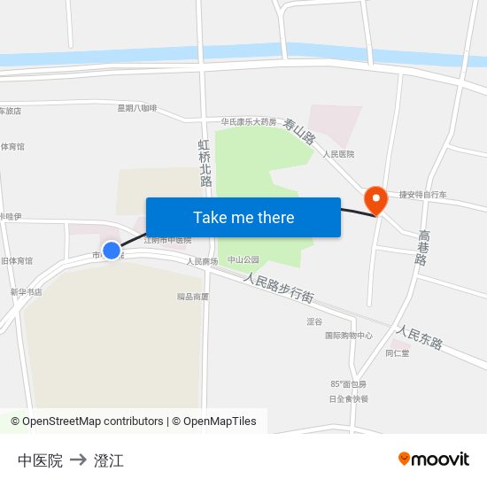 中医院 to 澄江 map