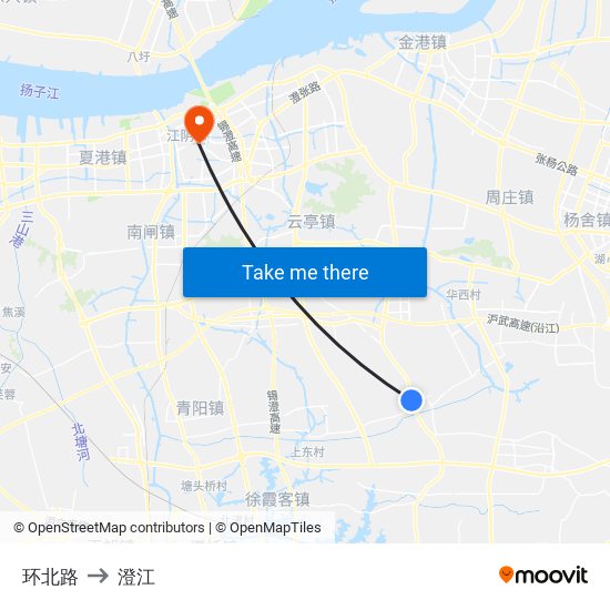 环北路 to 澄江 map