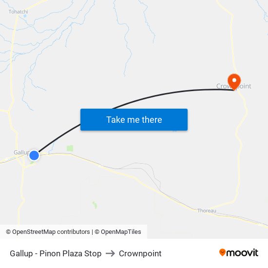 Gallup - Pinon Plaza Stop to Crownpoint map