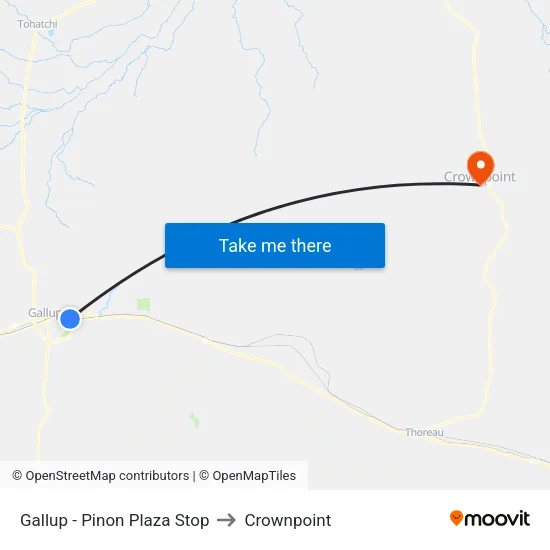 Gallup - Pinon Plaza to Crownpoint map