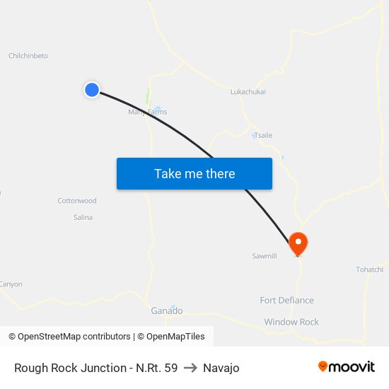 Rough Rock Junction - N.Rt. 59 to Navajo map