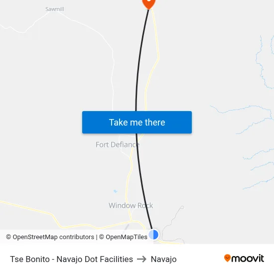 Tse Bonito - Navajo Dot Facilities to Navajo map