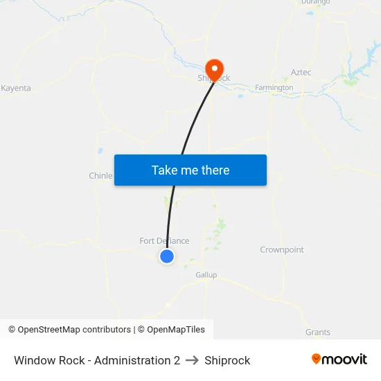 Window Rock - Administration 2 to Shiprock map