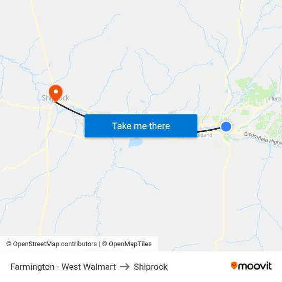 Farmington - West Walmart to Shiprock map