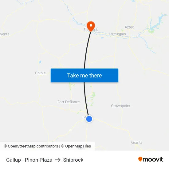 Gallup - Pinon Plaza to Shiprock map