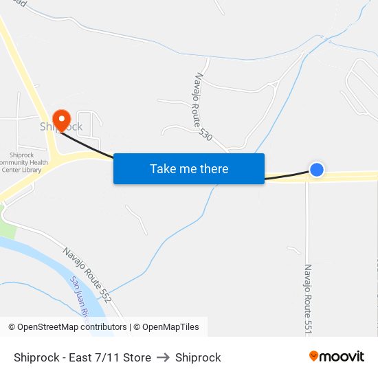 Shiprock - East 7/11 Store to Shiprock map