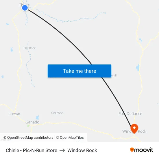 Chinle - Pick-N-Run Store to Window Rock map