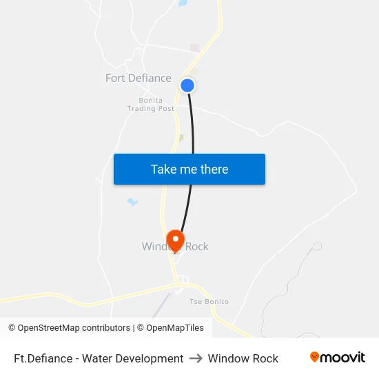 Ft.Defiance - Water Development to Window Rock map