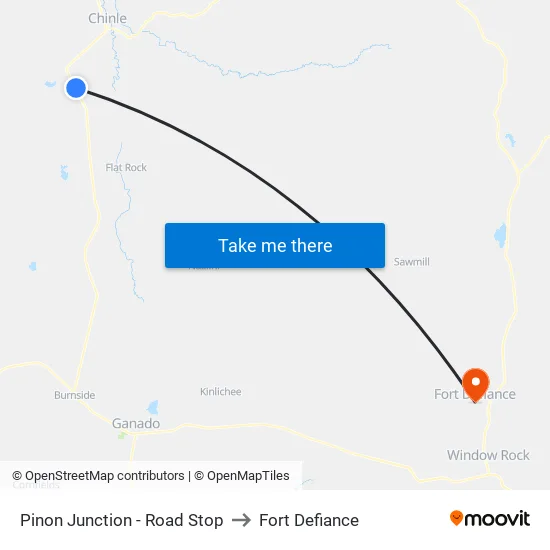 Pinon Junction - Road Stop to Fort Defiance map
