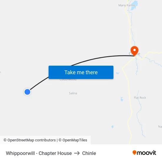 Whippoorwill - Chapter House to Chinle map