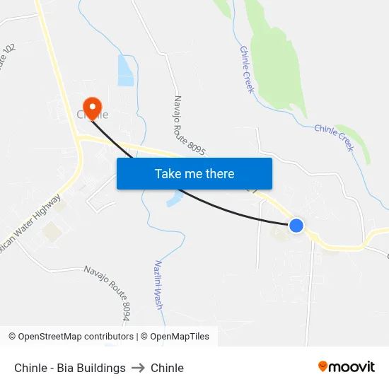 Chinle - Bia Buildings to Chinle map