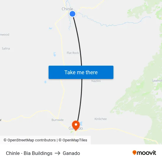 Chinle - Bia Buildings to Ganado map