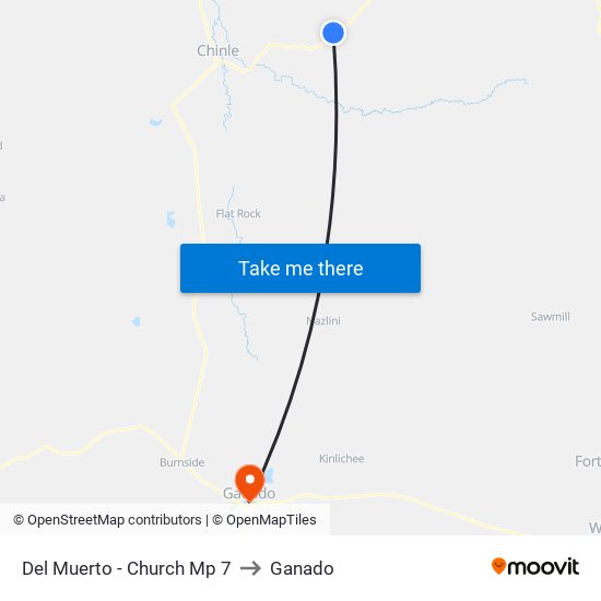 Del Muerto - Church Mp 7 to Ganado map