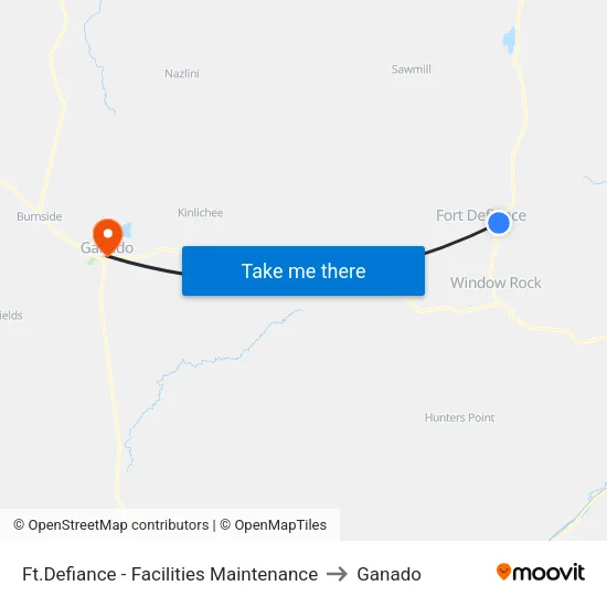 Ft.Defiance - Facilities Maintenance to Ganado map