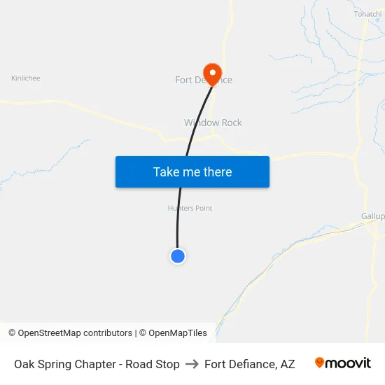 Oak Spring Chapter - Road Stop to Fort Defiance, AZ map